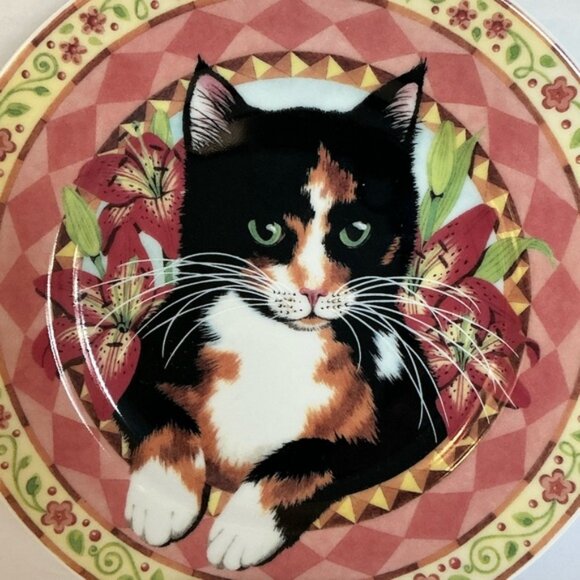 Cat's Meow Plate by SADEK Decorative Vintage Collective Made in Japan 8 1/4 in - Picture 3 of 16